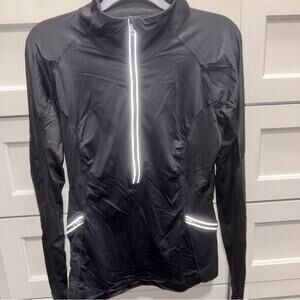 Lululemon Run: Wild 1/2 Zip Black Floral Mesh pullover 6